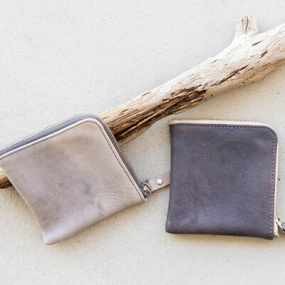 【ふるさと納税】ジビエレザーL字ハーフ財布【エコトーングレー】【1489425】 サムネイル2