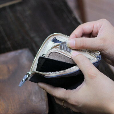 【ふるさと納税】ジビエレザーL字ハーフ財布【エコトーンネイビー】【1489426】 サムネイル3