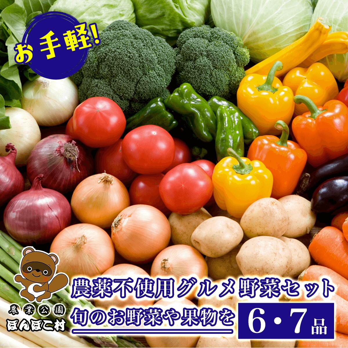 お手軽！農薬不使用グルメ野菜セット【旬のお野菜や果物を6・7品】＜農業公園ぽんぽこ村＞ ふるさと納税 野菜 野菜セット 千葉県 木更津 送料無料 KAT002