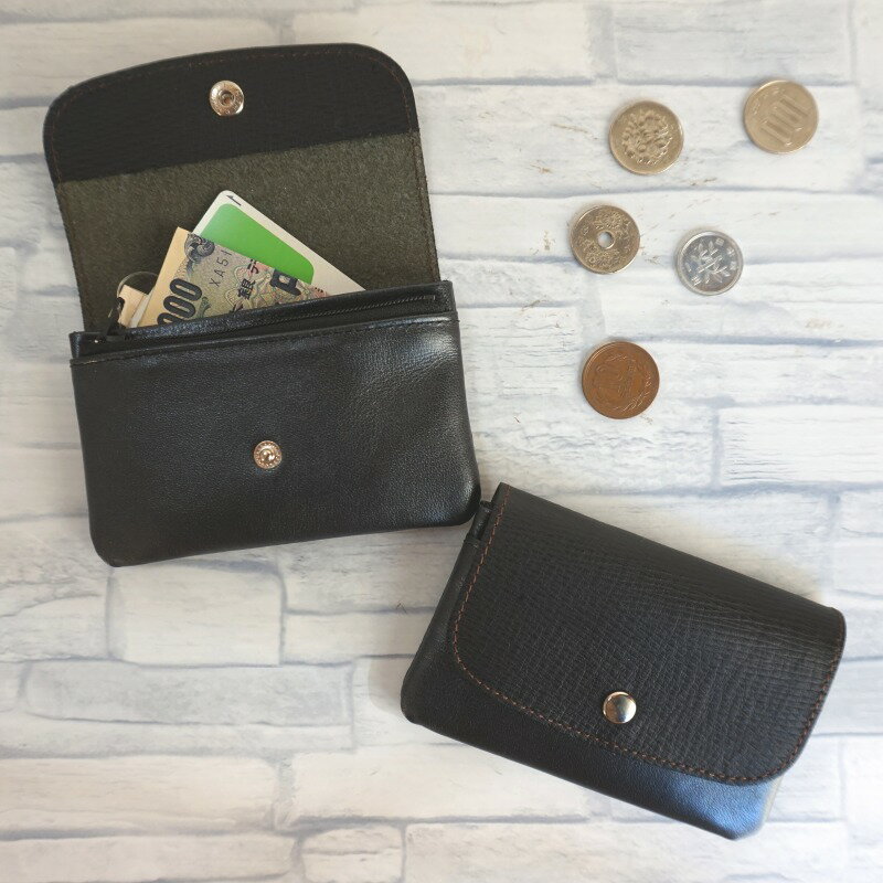 財布 メンズ 革 レディース ふるさわ革工芸 コイン・お札・カードが入る本革の小さな財布