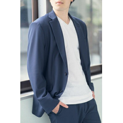 【ふるさと納税】 スーツ ジャケット 選べる M～4Lサイズ 2WAY ストレッチ 軽い 洗える 仕事 ビジネス 男性 メンズ 柔らかい 洗濯可能 撥水加工 シワになりにくい 着心地 動きやすい こだわり プレゼント ギフト ポリエステル 送料無料 千葉県 旭市 ソーイングアサヒ株式会社 サムネイル2