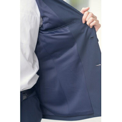 【ふるさと納税】 スーツ ジャケット 選べる M～4Lサイズ 2WAY ストレッチ 軽い 洗える 仕事 ビジネス 男性 メンズ 柔らかい 洗濯可能 撥水加工 シワになりにくい 着心地 動きやすい こだわり プレゼント ギフト ポリエステル 送料無料 千葉県 旭市 ソーイングアサヒ株式会社 サムネイル3