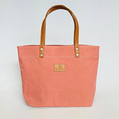 【ふるさと納税】 日本製 トート 小サイズ ピンク （パラフィン帆布） 牛革 トート 小型 手持ち カバン 鞄 本革 天然皮革製品 カラー カジュアル ギフト プレゼント 贈答 送料無料 ぬいざえもん 千葉県 旭市 サムネイル2