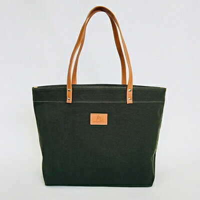 【ふるさと納税】 日本製 トート 中サイズ カーキ （パラフィン帆布） 牛革 トート 小型 手持ち カバン 鞄 本革 天然皮革製品 カラー カジュアル ギフト プレゼント 贈答 記念日 送料無料 ぬいざえもん 千葉県 旭市 サムネイル2