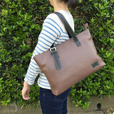 日本製 トート ブラウン （千年トート） 牛革 トート スリム 手持ち カバン 鞄 本革 天然皮革製品 カラー ビジネス カジュアル ブランド ギフト プレゼント 贈答 送料無料 千葉県 旭 ぬいざえもん 千葉県 旭市