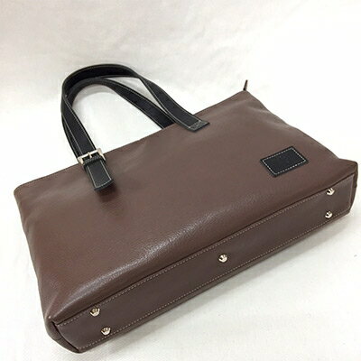 【ふるさと納税】 日本製 トート ブラウン （千年トート） 牛革 トート スリム 手持ち カバン 鞄 本革 天然皮革製品 カラー ビジネス カジュアル ブランド ギフト プレゼント 贈答 送料無料 千葉県 旭 ぬいざえもん 千葉県 旭市 サムネイル3