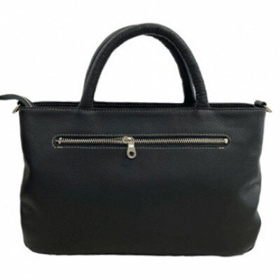 【ふるさと納税】 日本製 牛革 トートバッグ トマソン小 ブラック 手作り バッグ 鞄 カバン 牛革 トート 小型 手持ち 肩掛け カバン 鞄 本革 天然皮革製品 フォーマル ビジネス ギフト プレゼント 送料無料 ふるさと納税 ぬいざえもん 千葉県 旭市 サムネイル2