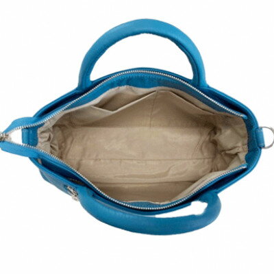 【ふるさと納税】 日本製 牛革 トートバッグ トマソン小 ターコイズブルー 手作り バッグ 鞄 カバン 牛革 小型 手持ち 肩掛け カバン 鞄 本革 天然皮 革製品 フォーマル ビジネス ギフト プレゼント 贈答 送料無料 ぬいざえもん 千葉県 旭市 サムネイル3