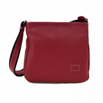 日本製 牛革 ショルダーバッグ マチ付きペッタン レッド 手作り バッグ 鞄 カバン 牛革 肩掛け 本革 天然皮革製品 カラー フォーマル ビジネス プレゼント 贈答 記念日 お祝い 送料無料 ふるさと納税 ぬいざえもん 千葉県 旭市