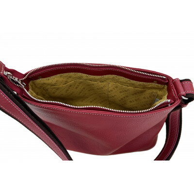 【ふるさと納税】 日本製 牛革 ショルダーバッグ マチ付きペッタン レッド 手作り バッグ 鞄 カバン 牛革 肩掛け 本革 天然皮革製品 カラー フォーマル ビジネス プレゼント 贈答 記念日 お祝い 送料無料 ふるさと納税 ぬいざえもん 千葉県 旭市 サムネイル3