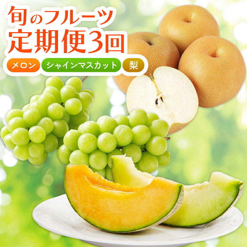 【数量限定】 2026年発送 フルーツ定期便 3回 先行受付 フルーツ 果物 メロン シャインマスカット ぶどう 梨 定期便 赤肉 青肉 シャイン マスカット 葡萄 なし 詰め合わせ セット 旬 産地直送 期間限定 先行予約 千葉県 旭市 フルーツファーム向後 齋藤園