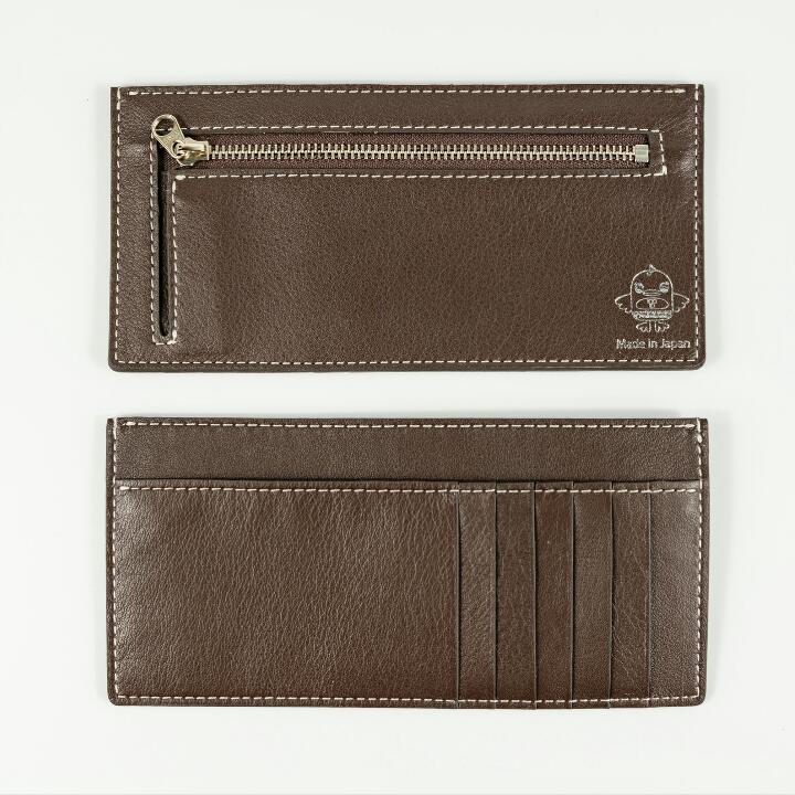 【 本革 / シンプル / おしゃれ / メンズ 】 ナラシド ♪ レザー 財布 （色：チョコ） 革 ゆるキャラ 製品 グッズ 習志野市 Bon Craft （ ボンクラフト ）