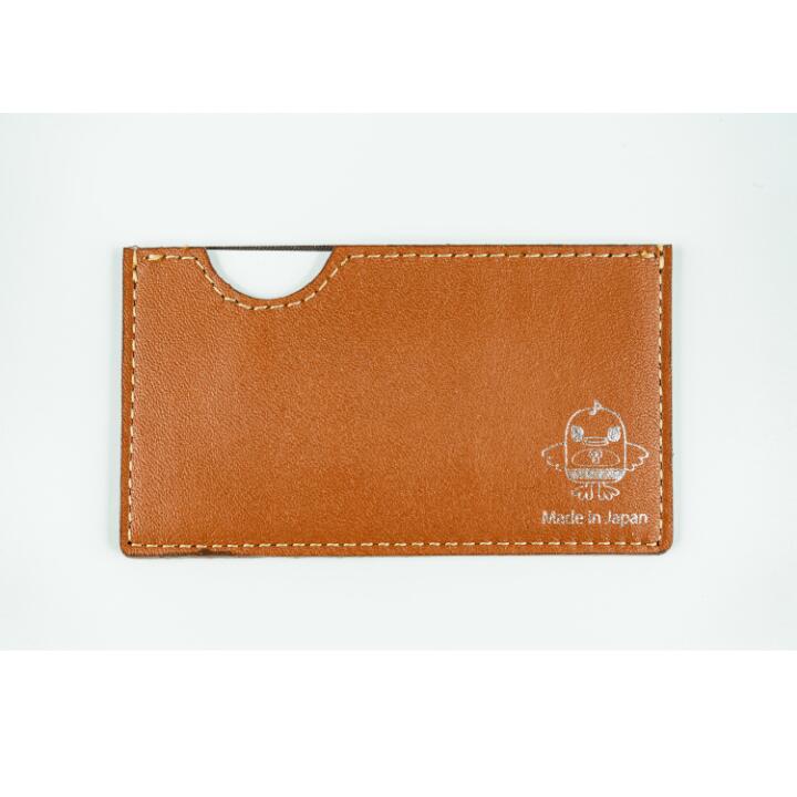【 本革 / コンパクト / 約6枚 収納 】 ナラシド ♪ カードケース （色：ブラウン） 革 レザー ゆるキャラ 製品 グッズ 習志野市 Bon Craft （ ボンクラフト ）