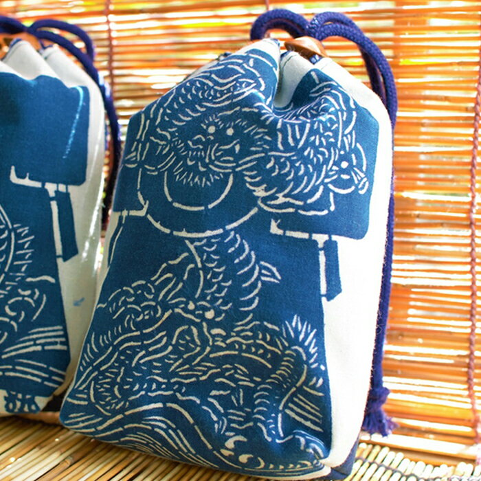 【ふるさと納税】千葉県指定伝統的工芸品「萬祝染」藍染巾着 [0011-0061] サムネイル2