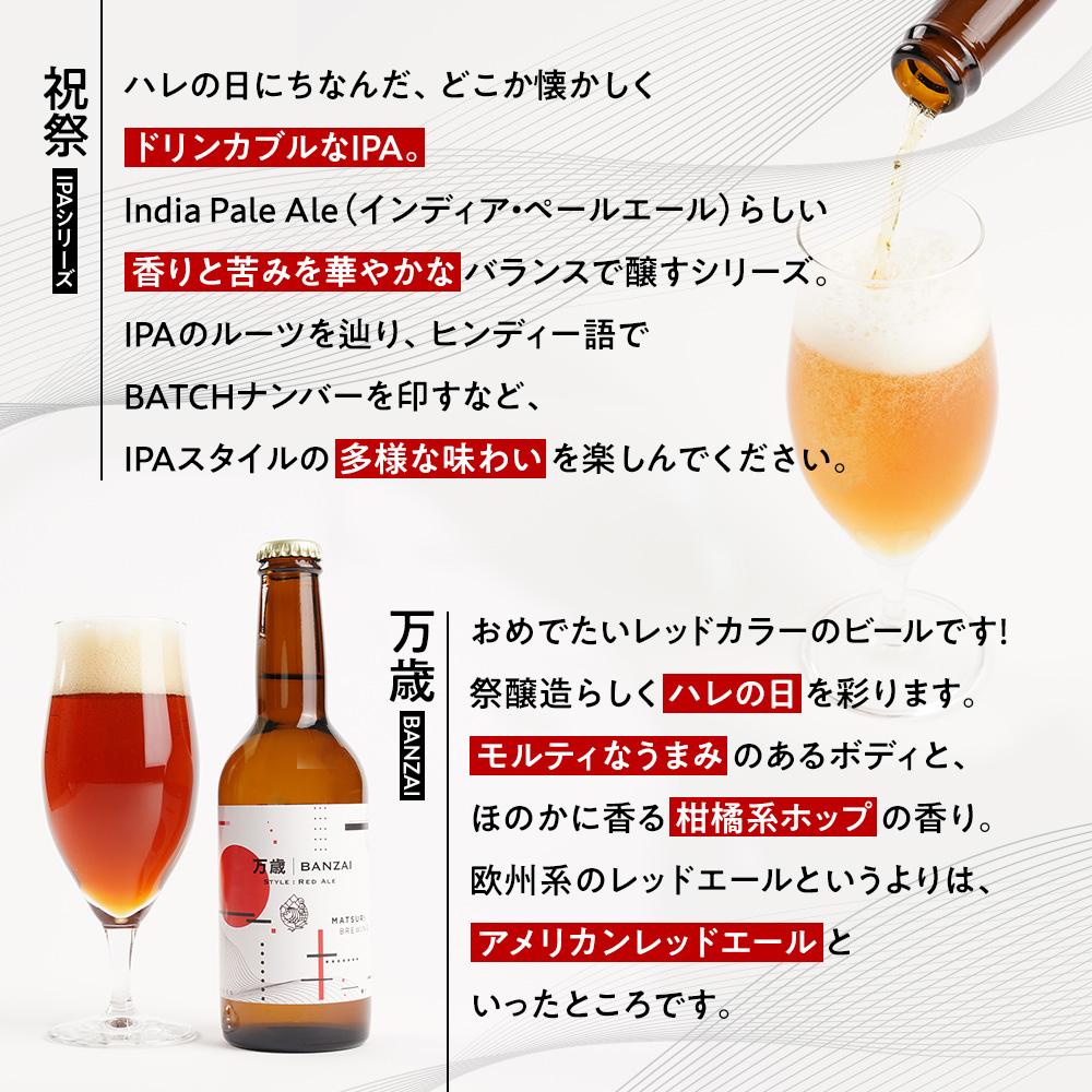 【ふるさと納税】「ハレの日」ギフト！紅白クラフトビール（祝祭3本・万歳3本）地ビール6本組　【できたて直送】無ろ過、非加熱の新鮮なクラフトビールをお送りいたします。 | お酒 さけ 人気 おすすめ 送料無料 ギフト サムネイル2