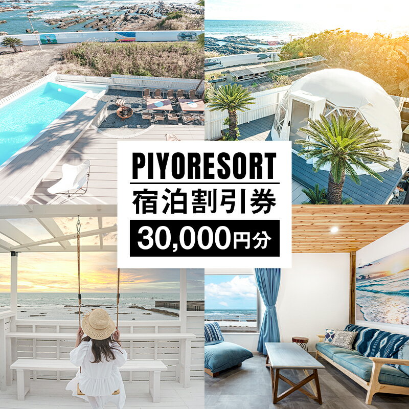 PIYORESORT宿泊割引券 30,000円分 千葉県 南房総市 宿泊 割引券 クーポン 電子 一棟 貸切 1日1組 宿泊施設 海 海辺 BBQ 観光 海鮮 魚介類 風景 パーティー サプライズ 記念日ケーキ プール サウナ 送料無料