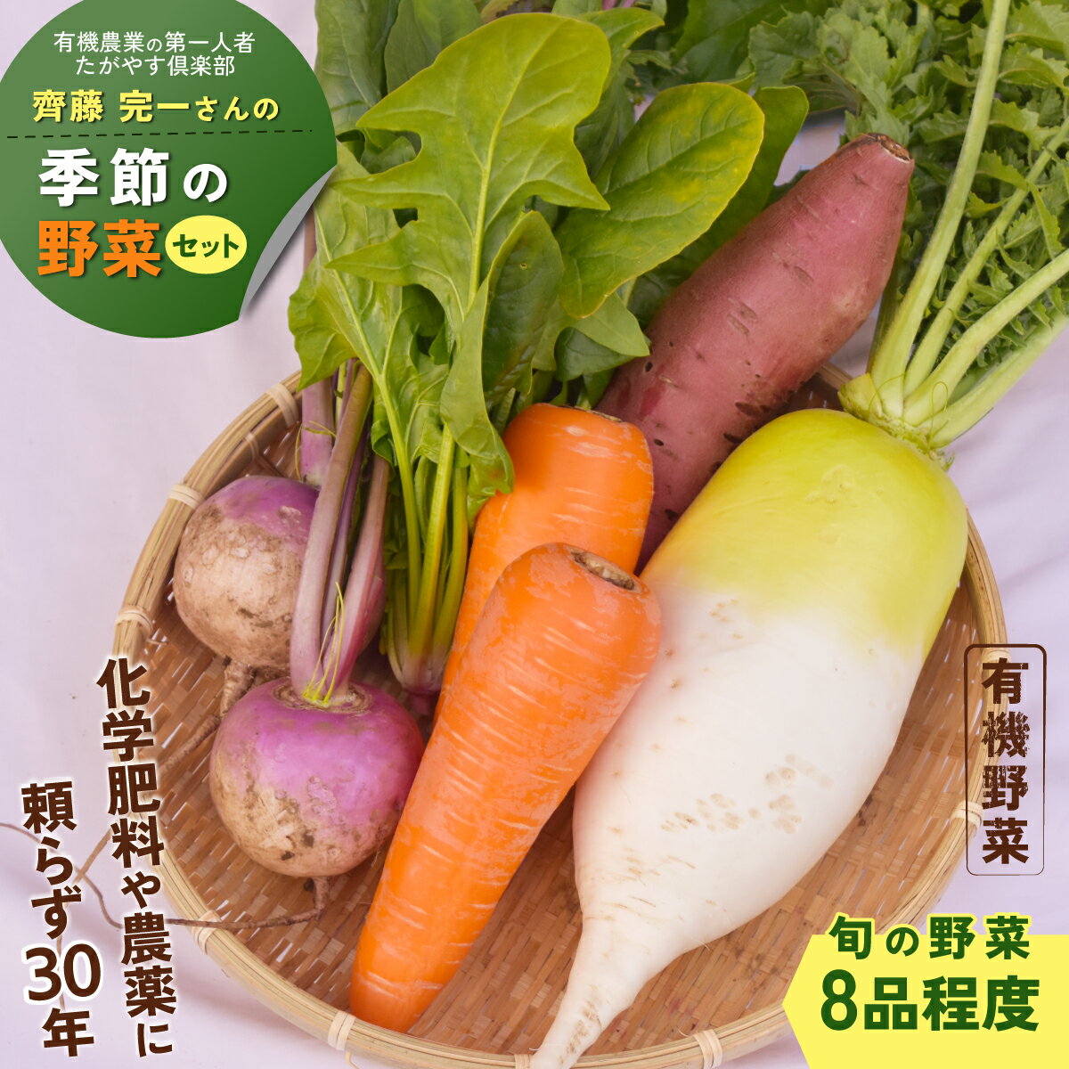 有機農業の第一人者 たがやす倶楽部 齊藤 完一さんの「季節の野菜セット」　ふるさと納税 野菜 やさい 季節 詰合せ セット たがやす農法 安心 美味しい 甘味 千葉県 山武市 SMCL001