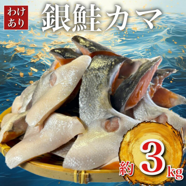 【訳あり】人気海鮮お礼品 銀鮭カマ 約3kg_ 鮭 さけ サケ シャケ 銀鮭 カマ 養殖 訳あり 規格外 不揃い 切身 魚 お弁当 おかず 冷凍 人気 海鮮 サーモン おすすめ チリ産 魚介類 家庭用 3kg おつまみ 【配送不可地域：離島】【1389618】