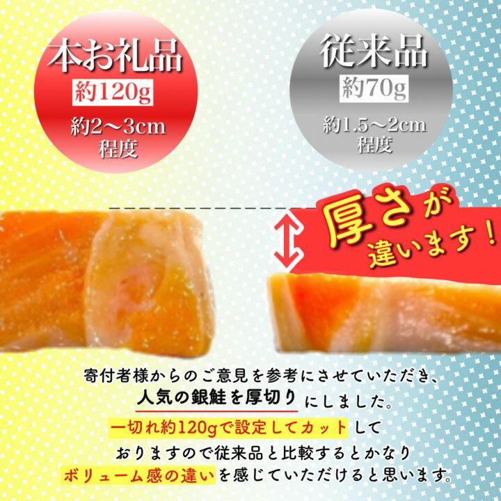 【ふるさと納税】厚切り塩銀鮭切身　約1.5kg_ 鮭 さけ サケ シャケ 銀鮭 切身 厚切り 訳あり 規格外 不揃い 魚 お弁当 おかず 冷凍 人気 海鮮 サーモン おすすめ チリ産 魚介類 家庭用 おつまみ 1.5kg 養殖 便利 簡易包装 色飛び 打ち身 【配送不可地域：離島】【1389627】 サムネイル2