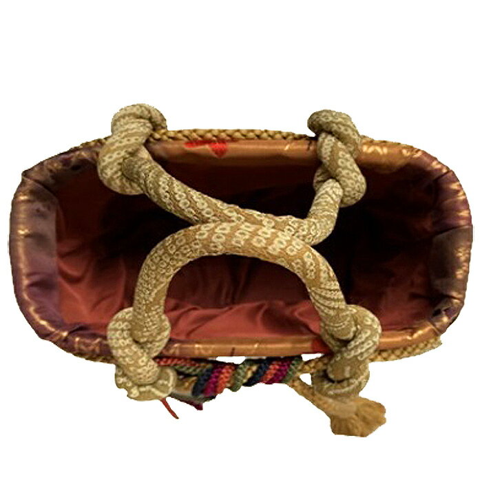 【ふるさと納税】酒々井一閑張り かごバッグ（西陣織り 茶系桜模様）【限定1個】 サムネイル3