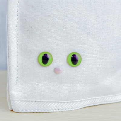 【ふるさと納税】【猫目バッグ】わたし猫・帆布トートバッグ(小)/グリーン【1545619】 サムネイル2