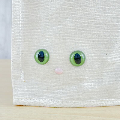 【ふるさと納税】【猫目バッグ】わたし猫・帆布トートバッグ(大)/グリーン【1545642】 サムネイル2