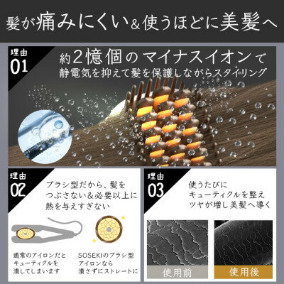 【ふるさと納税】コードレスヒートブラシ「LITGLOSS」ホワイト SOSEKI BEAUTY SSP-ZFS01W【配送不可地域：沖縄県】【1648498】 サムネイル3