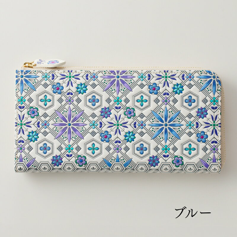 【ふるさと納税】【浅草文庫】L字長財布 花菱柄 財布 長財布 雑貨 日用品 財布 薄い スリム 大容量 L字ファスナー 本革 牛革 レザー 日本製 ハンドメイド ギフト レディース サムネイル3