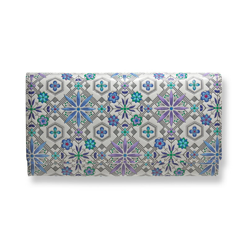 【ふるさと納税】【浅草文庫】かぶせ長財布〈花菱柄〉財布 長財布 日用品 雑貨 薄い スリム 大容量 本革 牛革 レザー 日本製 国産 ハンドメイド ギフト メンズ レディース サムネイル3