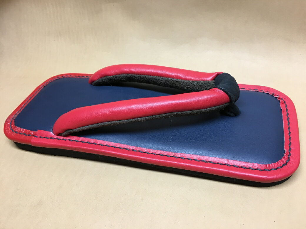 【ふるさと納税】レザー雪駄 (ゴム底) 【浅草の靴職人橋本公宏氏がハンドメイドでお作りする「上質な雪駄」】 牛革 雪駄 紳士用 下駄 草履 日本製 手作り ハンドメイド サムネイル2