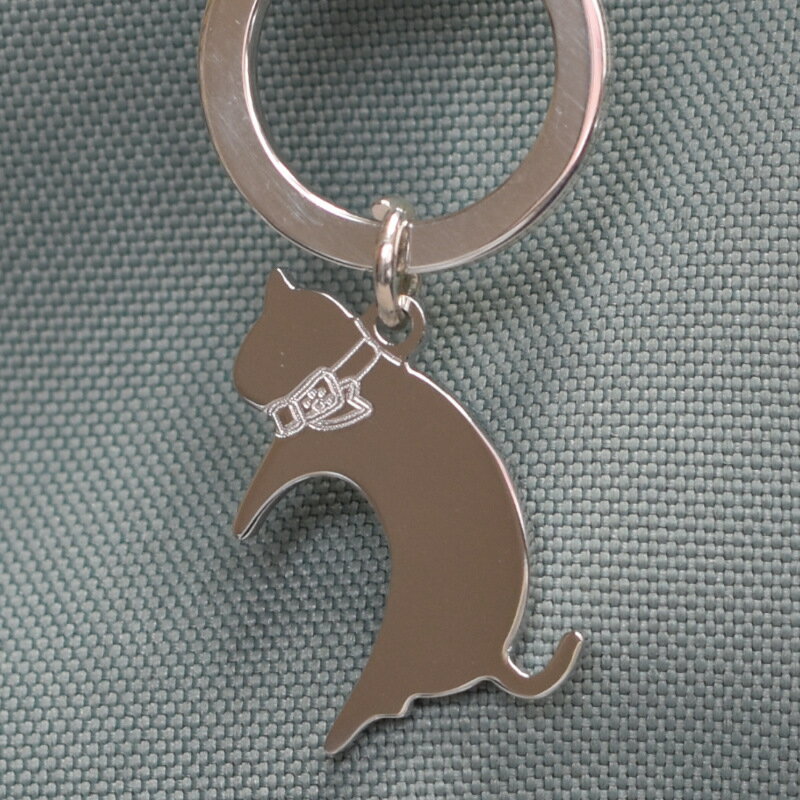 【ふるさと納税】【内藤銀器製作所】銀製 ペアキーリング (ねこ) 刻印 イニシャル プレゼント 贈り物 贈答 結婚 誕生日 ペア 日本製 サムネイル3