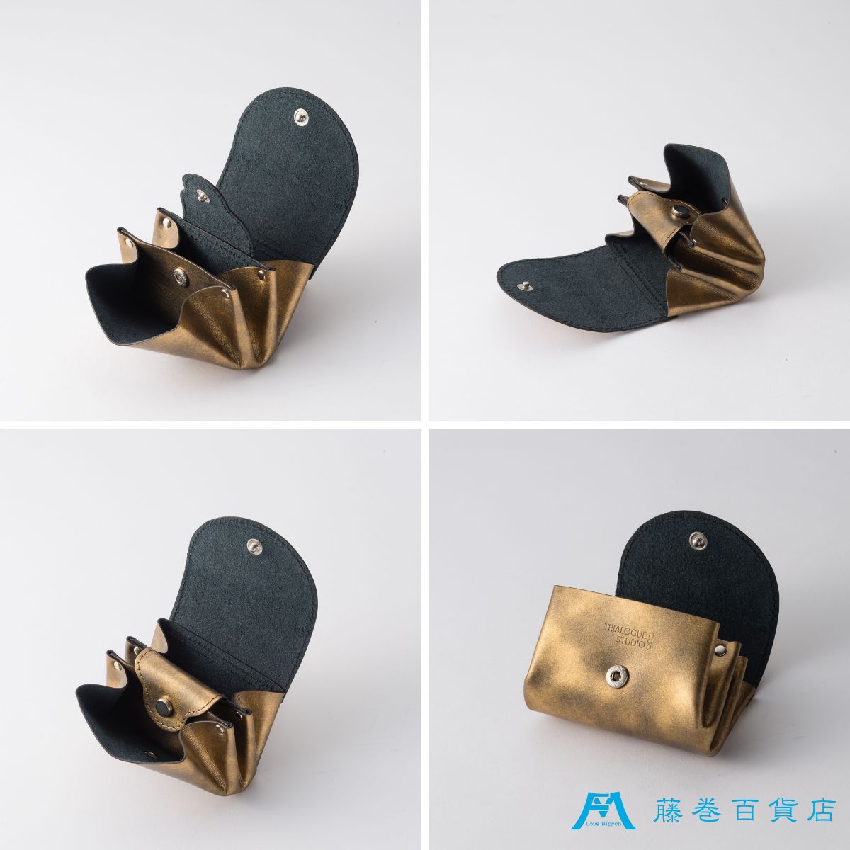 【ふるさと納税】【TRIALOGUE STUDIO】藤巻百貨店別注 ゴールドホイルレザー じゃばら折りマルチウォレット 財布 マルチウォレット じゃばら折り コインケース 牛革 小物 シンプル アンティーク ギフト プレゼント サムネイル3