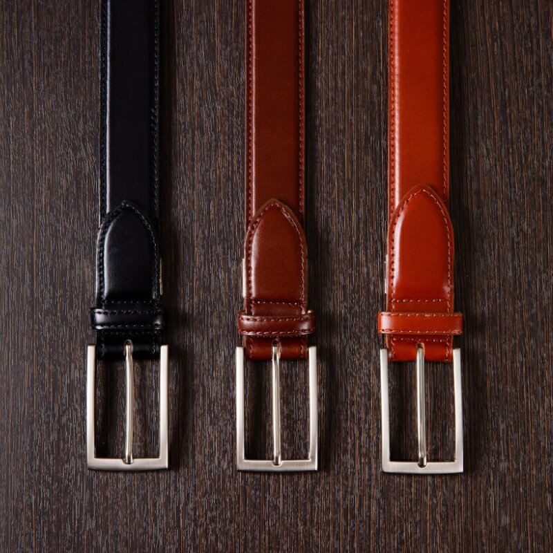 【牛革】メンズビジネスベルト（全3色） 選べる 3色 ベルト レザーベルト 革ベルト 本革 メンズベルト ビジネスベルト 紳士ベルト カット サイズ調整