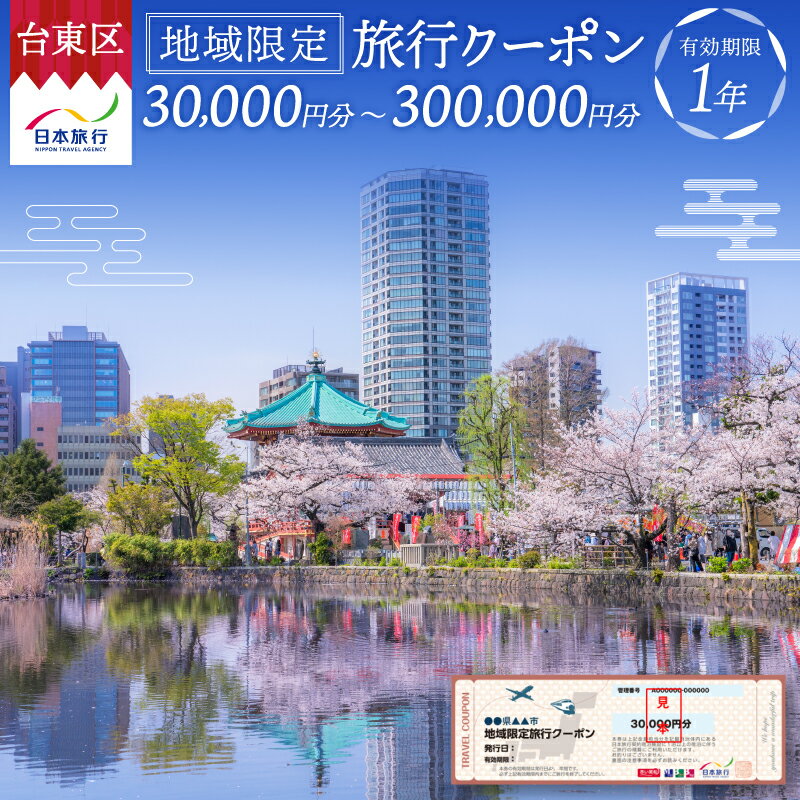 【東京都台東区】日本旅行 地域限定旅行クーポン [30,000円分〜300,000円分] 東京 上野 浅草 蔵前 旅行 観光 ホテル 宿泊 チケット 券