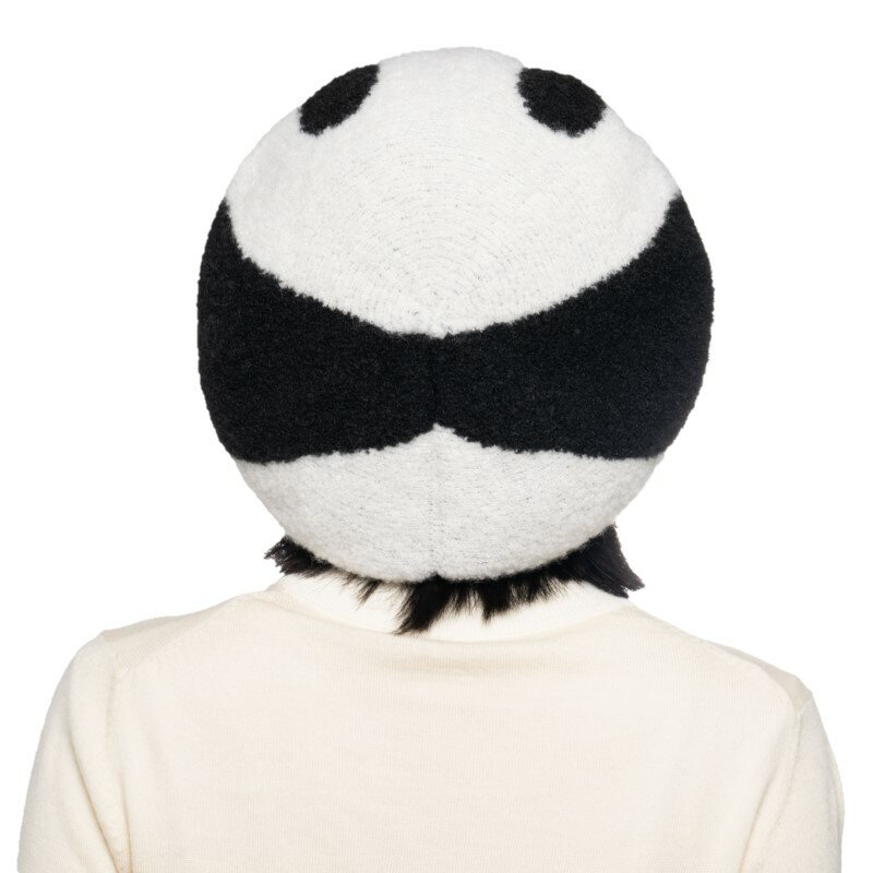 【ふるさと納税】パンダモチーフニットベレー帽 パンダ アニマル ニットベレー帽 ベレー帽 ニット帽 帽子 アルパカ ウール ふるさと納税 サムネイル3