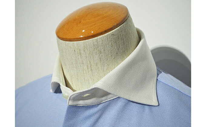 【ふるさと納税】丸和繊維工業 INDUSTYLE TOKYO 動体裁断 シャツ クレリック サックス ファッション 「すみだモダン」 サムネイル3