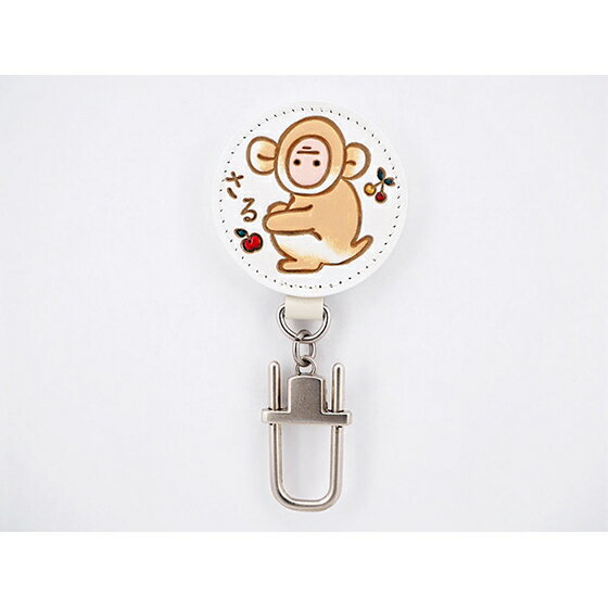 文庫屋大関 干支キーホルダー 申 ドアに冷蔵庫にペタリ 干支 キーホルダー マグネット入り 磁石入り 革製品 革小物 革製 日用品 雑貨 小物雑貨 マグネット 磁石 工芸品 民芸品 伝統工芸品 東京 東京都 墨田区　お届け：発送可能時期より順次配送