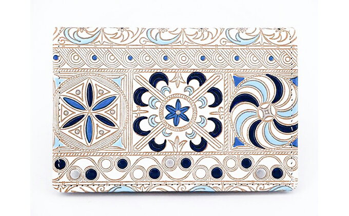 【ふるさと納税】パスカードホルダー 錦紗 青 文庫屋大関 名刺入れ パスケース カードホルダー 定期入れ 革製品 革小物 大容量 ファッション小物 定期券入れ Suica入れ パスモケース 日用品 雑貨 東京 東京都 墨田区　お届け：発送可能時期より順次配送 サムネイル2