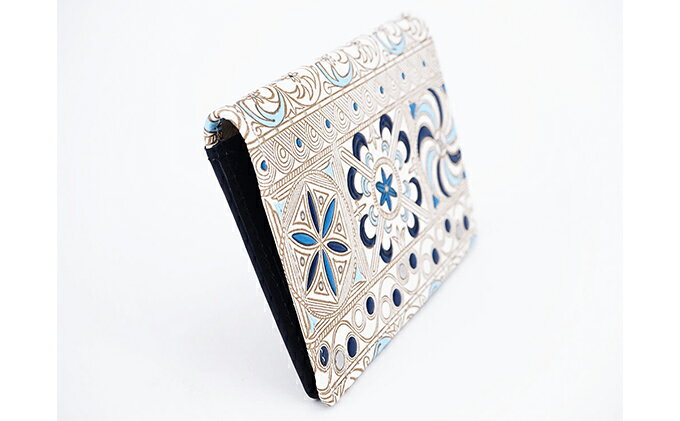 【ふるさと納税】パスカードホルダー 錦紗 青 文庫屋大関 名刺入れ パスケース カードホルダー 定期入れ 革製品 革小物 大容量 ファッション小物 定期券入れ Suica入れ パスモケース 日用品 雑貨 東京 東京都 墨田区　お届け：発送可能時期より順次配送 サムネイル3