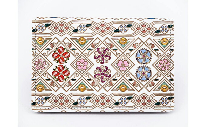 【ふるさと納税】パスケース 名刺入れとしても パスカードホルダー 花菱 文庫屋大関 名刺入れ 名刺ケース レディース 定期券入れ 定期入れ 名刺 カードケース 二つ折り 薄型 レザー 本革 革 文庫革 日本製 東京 東京都 墨田区　お届け：発送可能時期より順次配送 サムネイル2