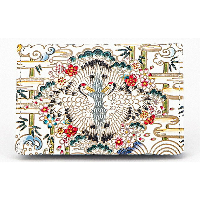 パスケース 名刺入れとしても パスカードホルダー むかい鶴 文庫屋大関 名刺入れ 名刺ケース レディース 定期券入れ 定期入れ 名刺 カードケース 二つ折り 薄型 レザー 本革 革 文庫革 日本製 東京 墨田区　お届け：発送可能時期より順次配送