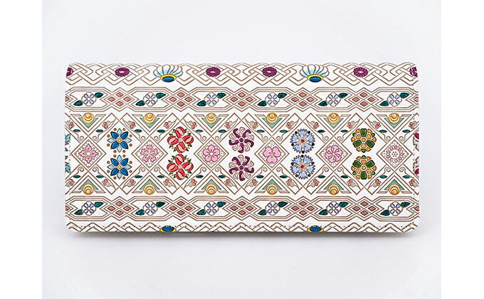 【ふるさと納税】長財布 スッキリ大人の財布 束入れ 花菱 文庫屋大関 お札を折らない 財布 レディース レザー 本革 革 文庫革 薄い スリム 軽量 スリム財布 レディース財布 お財布 札入れ 札束入れ 日本製 和風 花柄 東京 墨田区　お届け：発送可能時期より順次配送 サムネイル2