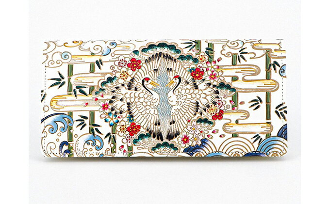 【ふるさと納税】長財布 スッキリ大人の財布 束入れ むかい鶴 文庫屋大関 お札を折らない 財布 レディース レザー 本革 革 文庫革 薄い スリム 軽量 スリム財布 レディース財布 お財布 札入れ 札束入れ 日本製 和風 東京 墨田区　お届け：発送可能時期より順次配送 サムネイル2