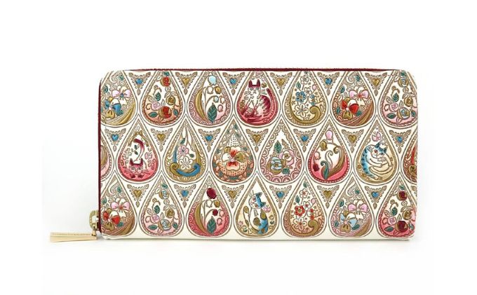 【ふるさと納税】財布 大容量 ぐるっとファスナーの長財布 花と猫 ローズ 文庫屋大関 お財布 サイフ 長財布 ロングウォレット ウォレット ファスナー長財布 大容量財布 革製品 革小物 本革 日本製 東京 東京都 墨田区　お届け：発送可能時期より順次配送 サムネイル2