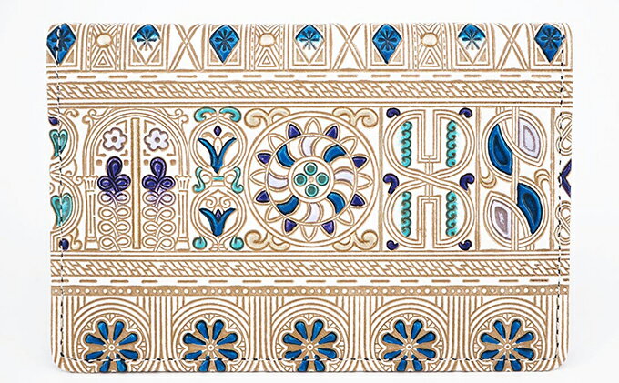 【ふるさと納税】パスケース アポロン ブルー 文庫屋大関 名刺入れ カードホルダー 名刺ケース 名刺ホルダー カード入れ 定期入れ 定期ケース 雑貨 生活雑貨 小物 革小物 革製品 本革 日用品 民芸品 工芸品 東京 東京都 墨田区　お届け：発送可能時期より順次配送 サムネイル2