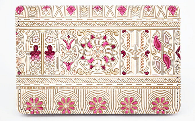 【ふるさと納税】パスケース アポロン ピンク 文庫屋大関 名刺入れ カードホルダー 名刺ケース 名刺ホルダー カード入れ 定期入れ 定期ケース 雑貨 生活雑貨 小物 革小物 革製品 本革 日用品 民芸品 工芸品 東京 東京都 墨田区　お届け：発送可能時期より順次配送 サムネイル2