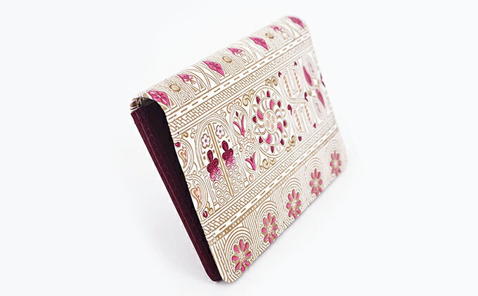 【ふるさと納税】パスケース アポロン ピンク 文庫屋大関 名刺入れ カードホルダー 名刺ケース 名刺ホルダー カード入れ 定期入れ 定期ケース 雑貨 生活雑貨 小物 革小物 革製品 本革 日用品 民芸品 工芸品 東京 東京都 墨田区　お届け：発送可能時期より順次配送 サムネイル3