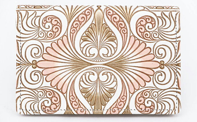 【ふるさと納税】パスケース ロカイユ ベビーピンク 文庫屋大関 名刺入れ カードホルダー 名刺ケース 名刺ホルダー カード入れ 定期入れ 定期ケース 雑貨 生活雑貨 小物 革小物 革製品 本革 日用品 工芸品 東京 東京都 墨田区　お届け：発送可能時期より順次配送 サムネイル2