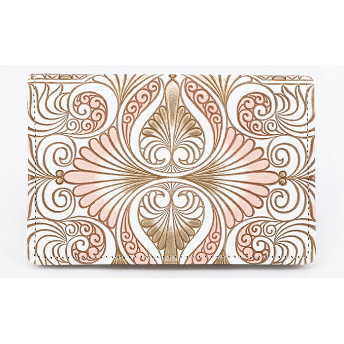 パスケース ロカイユ ベビーピンク 文庫屋大関 名刺入れ カードホルダー 名刺ケース 名刺ホルダー カード入れ 定期入れ 定期ケース 雑貨 生活雑貨 小物 革小物 革製品 本革 日用品 工芸品 東京 東京都 墨田区　お届け：発送可能時期より順次配送