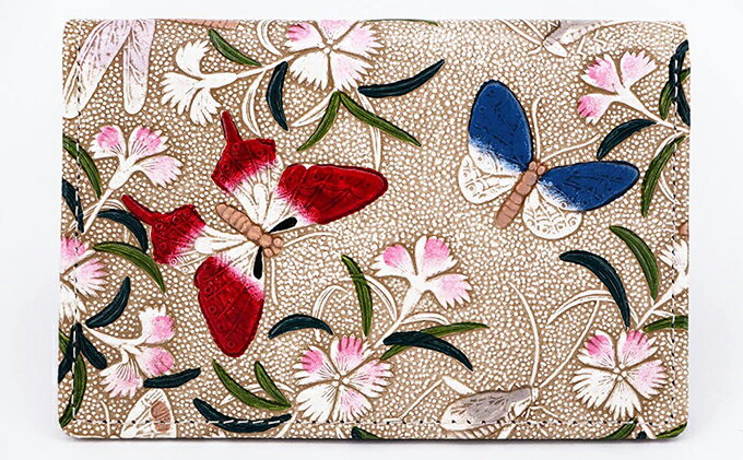 【ふるさと納税】パスケース 撫子 文庫屋大関 名刺入れ カードホルダー 名刺ケース 名刺ホルダー カード入れ 定期入れ 定期ケース 雑貨 生活雑貨 小物 革小物 革製品 本革 日用品 民芸品 工芸品 東京 東京都 墨田区　お届け：発送可能時期より順次配送 サムネイル2